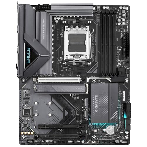 GIGABYTE X870 EAGLE WIFI7 Scheda Madre - Supporta CPU AMD Ryzen 9000, VRM a 14+2+2 fasi, fino a 8000MHz DDR5 (OC), 1xPCIe 5.0, Wi-Fi 7, LAN 2.5GbE, USB 4 - Scheda madre - Immagine 1