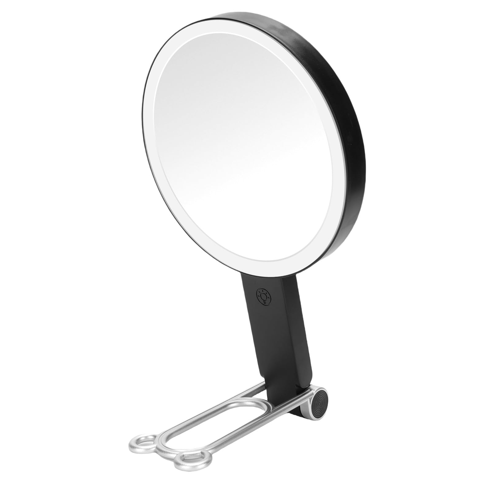 Miroir de maquillage éclairé grossissant 30X au design noir minimaliste