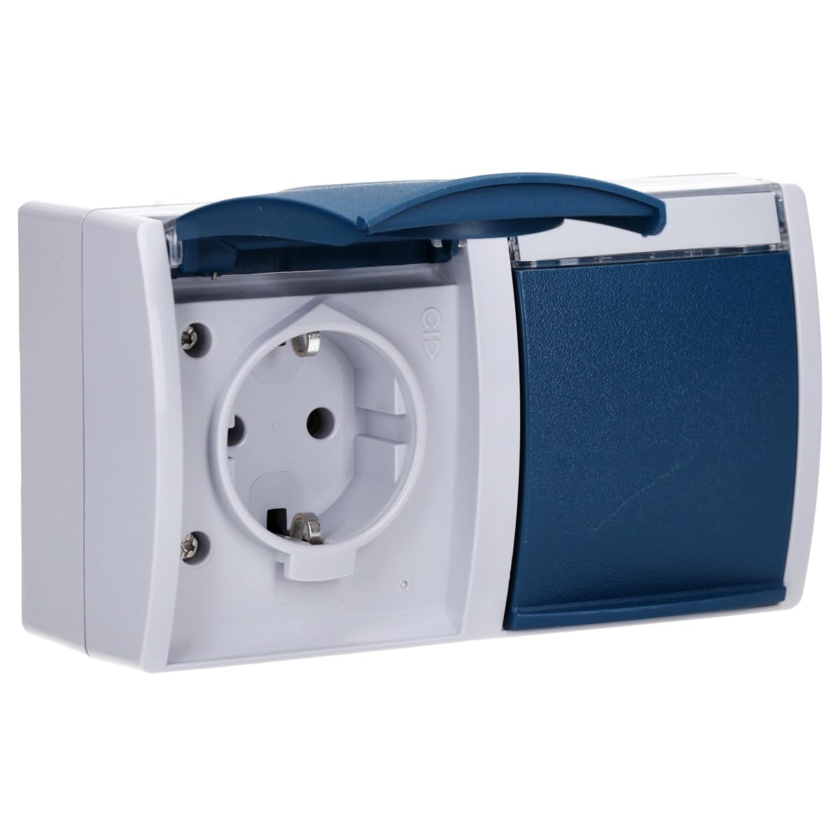 Prise double étanche IP44 Busch-Jaeger 20/2 EWN-53 thermoplastique robuste