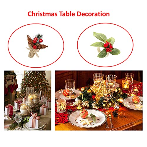 Ymtech Handmade Napkin Ring Holder – Napkin Buckle For Dining Table Decoration, Festival Napkin Rings Set Of 6 For Christmas, Holiday, Party, Wedding, Banquet And More (Green Leaves) #TOP3