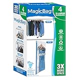 Smart Design MagicBag Hanging Vacuum Storage Bags – Extra Large Size, 4 Bags – Closet Organizers and Storage with Cascading Loops to Save Hanging Space for Optimal Home Organization and Storage