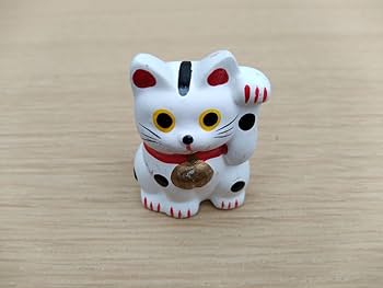 Amazon.co.jp: 素焼き素材ミニ陶器製招き猫置物 303 : ホーム＆キッチン