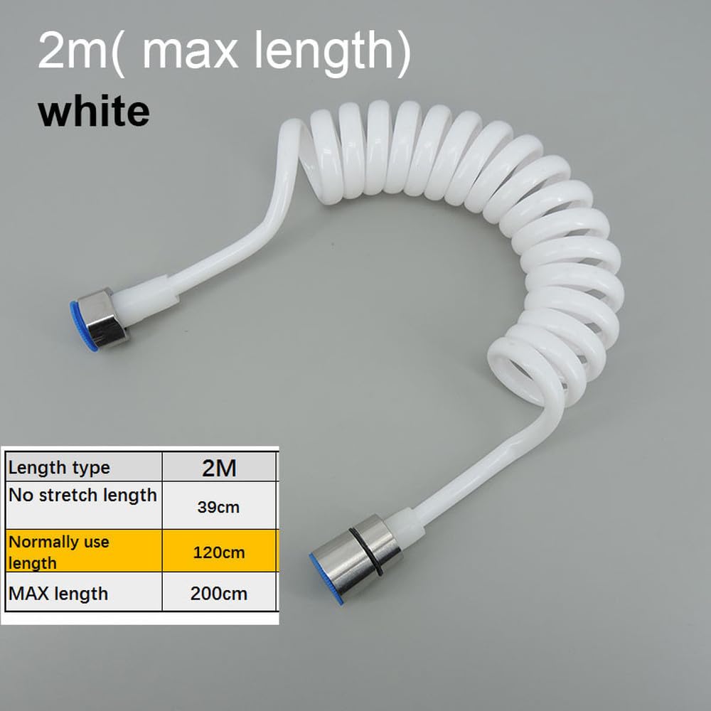 1,5 3 2 m Blanc Flexible Ressort Douche Tuyau ABS Eau Toilette Bidet Pulvérisateur Ligne Téléphone Salle de Bain 1 pc (3 m (max))