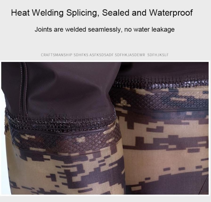 Wathosen zum Angeln, wasserdichte Wathosen mit Stiefeln für Männer und Frauen, Jel für Männer und Frauen, wasserdichte Jagdstiefel aus Nylon und PVC mit Watgürtel, Mehrfarbig optional (3 42)