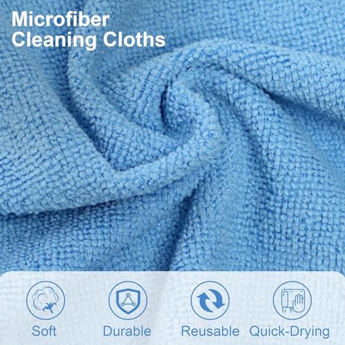 Image of Microfiber Cleaning Cloth Roll 25x25CM - Reusable Tear-Away Towels Washable Super Absorbent Lint Free Cleaning Rags for Kitchen, Car, Garage and Home (Multicolor 1 Roll, 50 Pack)