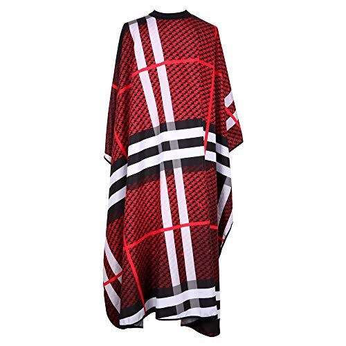 BARBER PRO Barber Cape for men - Hair Cutting Cape with Snap Closure, Professional Salon Cape, Hairdressing Cape - Haircut Cape Ajustable for Hairstylists, 57 x 64 inches (Red)