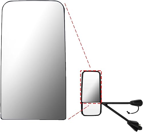 Reemplazo de cristal de espejo superior para camiones Kenworth T600 T660 T800, Peterbilt 387, con descongelación calentada