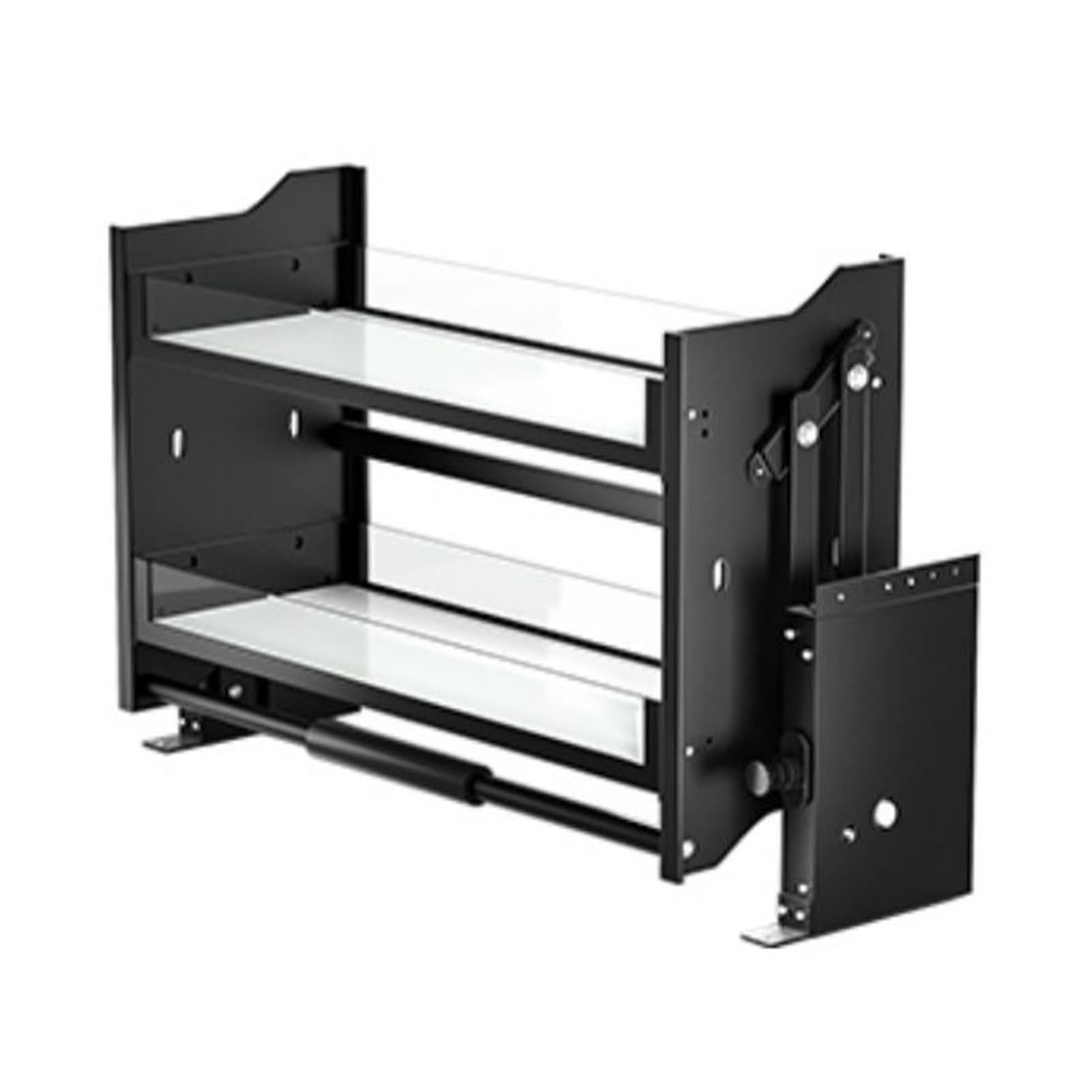 Scaffale scorrevole a 2 ripiani per armadi da 400 mm, salvaspazio, capacità di carico 30 kg, perfetto per cucina e dispensa