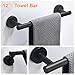 Nolimas 3-Pieces Set Matte Black Bathroom Hardware Set SUS304 Stainless Steel Round Wall Mounted - Includes 12