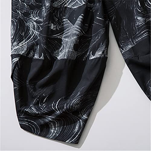 Bciopll Harem Pants Solid Color Drawstring Men Mid Rise Pockets Pants for Daily Wear4