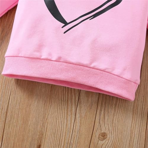 Toddler Girls Heart Graphic Sweatsuit 2 Piece Tracksuit Set Pullover Sweatshirt Long Sleeve Top and Jogger Sweatpants4
