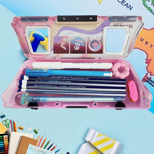 Image of ZAFCO Magnetic Pencil Box with Sharpner Large Capacity Space Theme for Kids Boys Girls School Going Children Stationaries Organizer Birthday Return Gift School Supplies (Pack of 1)