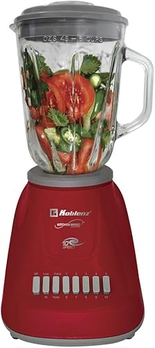 Miniatura 1 de LKM-5970 VR Licuadora, motor de 500 W, tarro de vidrio de 51 onzas, 10 velocidades, licuadora para batidos, batidoras, purés, 4 cuchillas de acero