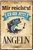 schilderkreis24 – Blechschild Lustiger Spruch “Mir reicht's Angeln“ Angler Fischer Angel Verein Hobbyangler Sportangler Geschenkidee 20x30 cm