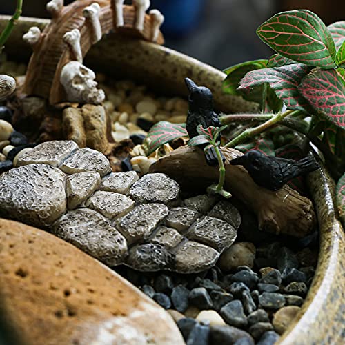 Miniature Halloween Fairy Garden Set - Diy Mini Halloween Garden Accessories Kit Fall Autumn Garden Ornaments Decors String Light Ghost Pumpkin Spiders Witch Skull Halloween Cake Dollhouse Decor #TOP3