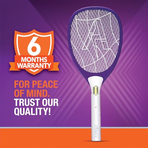 Image of Maxo Anti Mosquito Racquet with 2-watt LED Light | Light-Weight Instant & Effective Mosquito Control Bat for a Safer Home | 350 maH Long Life Battery | Warranty: 6 Months Warranty