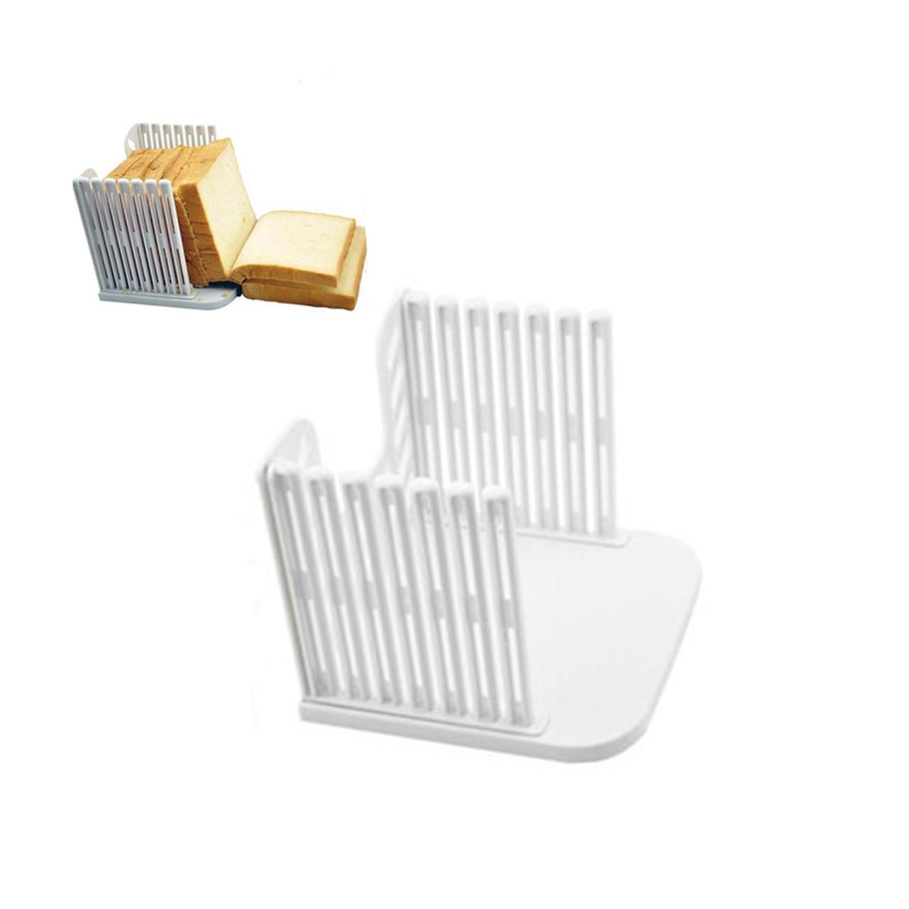 ABOOFAN Foldable Plastic Bread Slicer for Sandwiches Bagels and Toast Cutter with Space Saving Design for and Versatile Slicing at Home