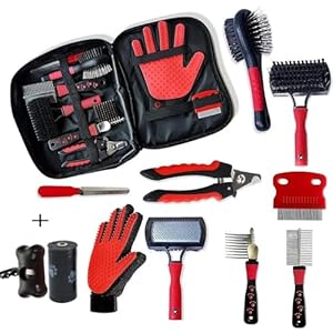 10-in-1 Pet Grooming Kit, Brush Set for Dogs & Cats, Includes Slicker, Deshedding, Long Hair Brushes