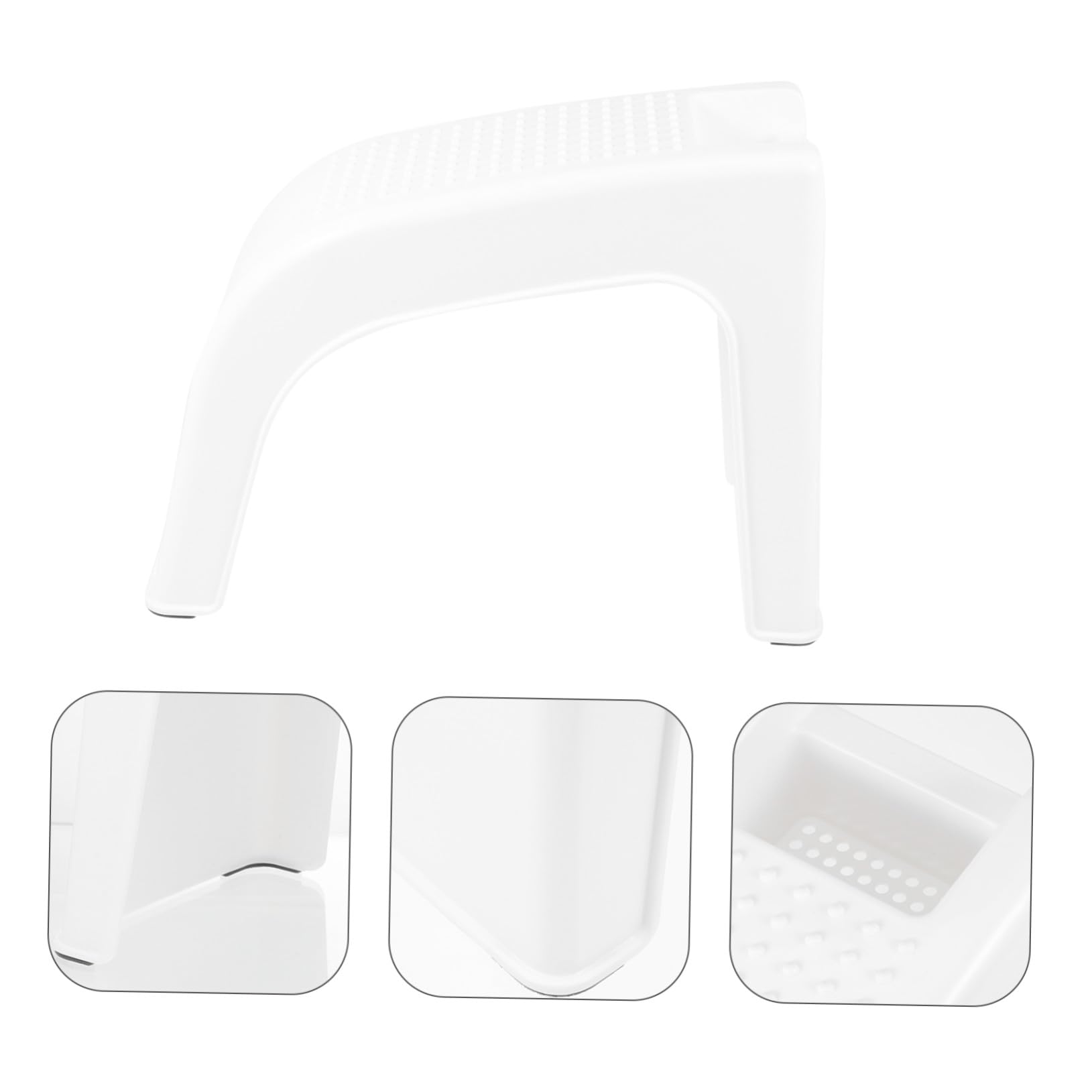 Ipetboom Sgabello per Pedicure Beige in Abs Supporto Poggiapiedi Comodo e Vano Porta Utensili per Salone di Bellezza e Cura Piedi