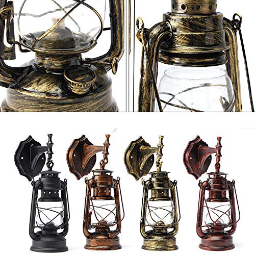 Image of Wall Sconces, Retro Antique Vintage Rustic Lantern Lamp Wall Sconce Light Fixture (Red Bronze - 1 Pcs)