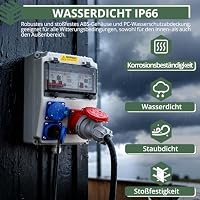 EYPINS Baustromverteiler mit LS+FI, Wandverteiler 2x Schuko, 1x CEE 16A – Ansicht 4