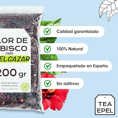 Flor-de-Jamaica-para-Adelgazar-200g-Te-de-Hibisco-para-Reducir-Hinchazon-de-Barriga-Infusion-Antioxidante-y-Natural-para-Bajar-de-Peso-Te-Frio-Detox-para-Aliviar-Inflamacion