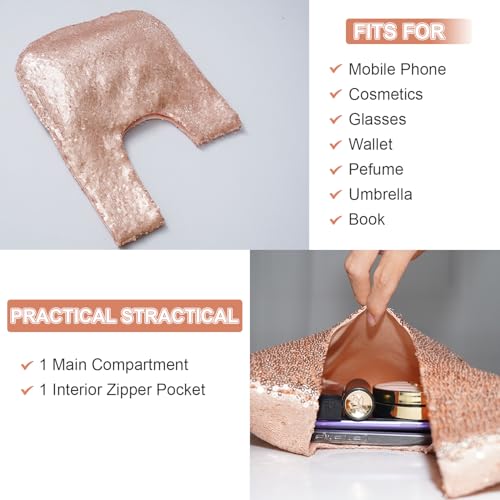 Image of Eternal Beauty Sequin Wristlet Bag, Reinforced Sparkly Evening Clutch for Wedding Guest, Cruise & Prom Mini Purse