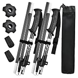 2Pcs Bastones Senderismo, Bastones Trekking Telescópicos Plegables, 110-130cm Bastones Marcha Nordica Walking Aluminio 6013 Ligeros, Poles Montaña Alpinismo para Caminar Hombres y Mujere