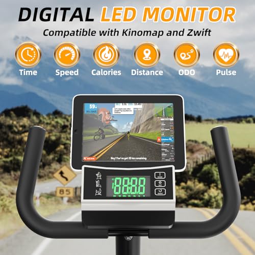 Image of VANSWE Recumbent Exercise Bike for Home Seniors with 380 LB Weight Capacity | Fit 5'1 inch-6'1 inch, 16-Level Magnetic Resistance, Bluetooth App Connectivity, Whisper Quiet(＜10DB), Back-lit LED Display & Pulse
