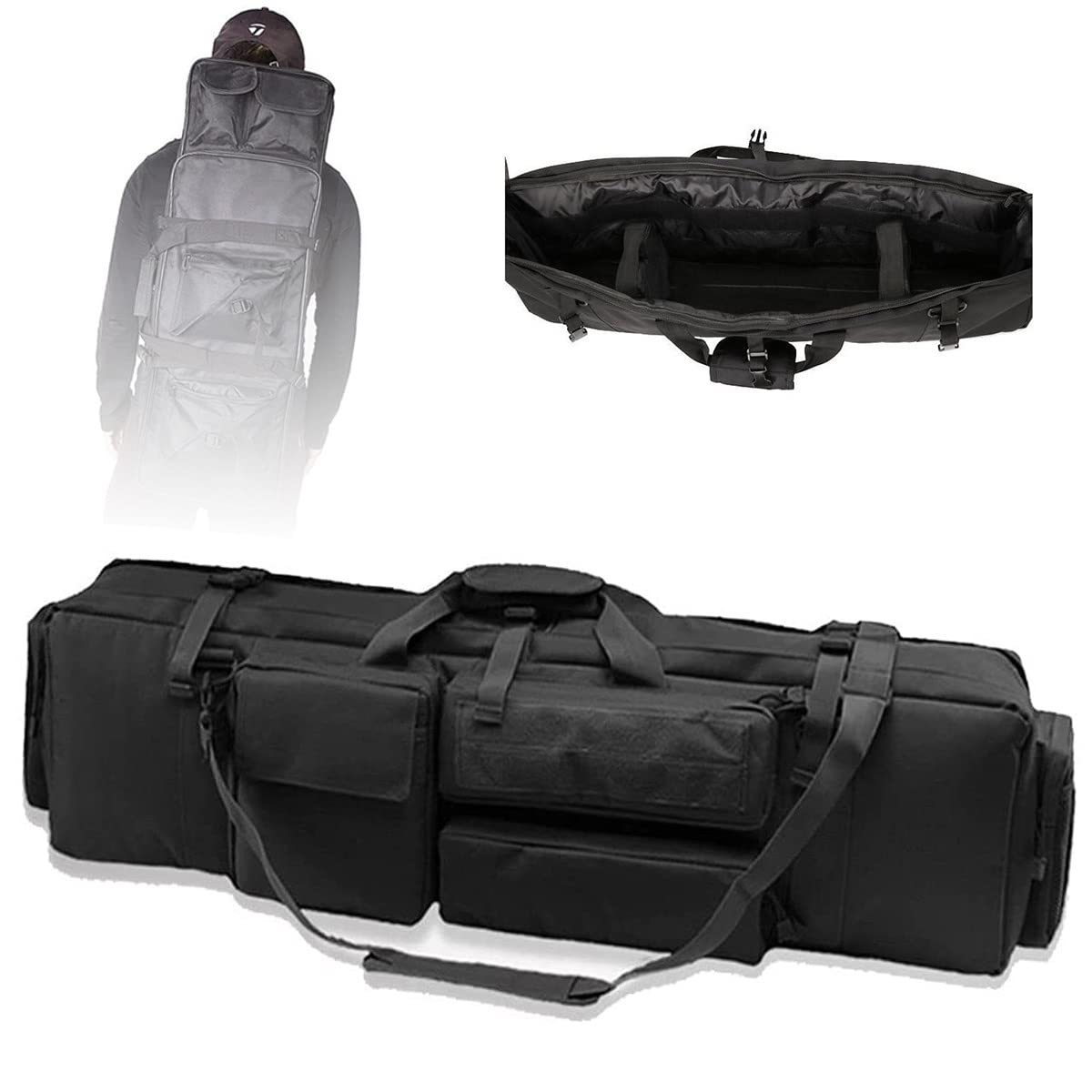 Estuche de Escopeta Doble Bolsa de Escopeta Acolchada de 100 cm / 39 Pulgadas, Bolsa de Pesca al Aire Libre de Vaina de Escopeta Bolsa de Barril Acolchada con Correa de Hombro, Be
