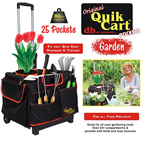 dbest products Quik Cart Pockets Caddy Organizer Teacher Tote Mobile Tool Storage Fabric Cover Bag, Black - Image 4