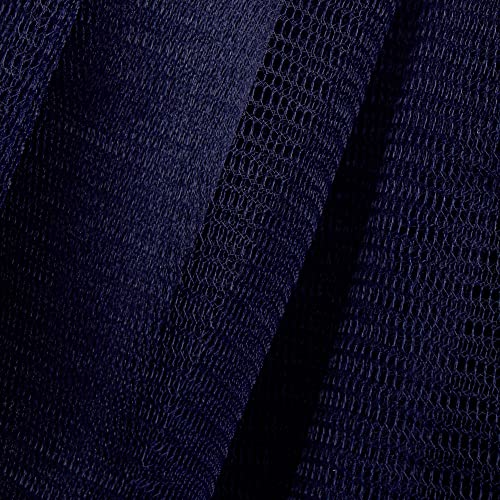 Image of Hopscotch Baby Girls Polyester Blend Sequins Sleeveless Dress Frock with Lace Bow Applique in Navy Color