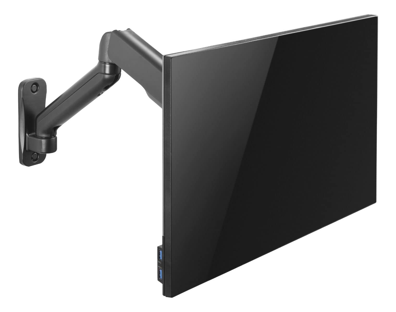 Deltaco ARM-0360 - Uchwyt na monitor zasilany gazem, do montażu na ścianie, nadaje się do ekranu 17 do 32" - Czarny