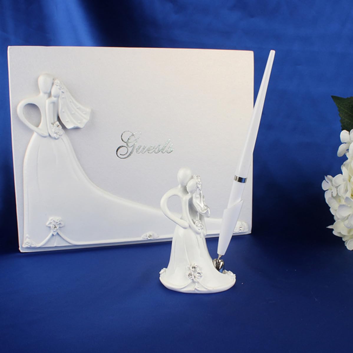 ibasenice Libro de Visitas Estilo Vintage y Romántico Papel Blanco Libro de Mensajes para Novios para Ceremonia de Compromiso y Aniversarios
