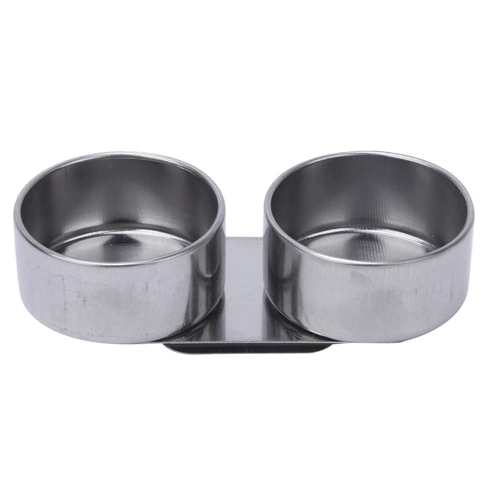 Agatige Double Palette Cup, Stainless Steel Palette Cup Oil Painting Palette Cup with Lid Art Pallete Clip Pot Oil Container for Acrylic or Oil Paint