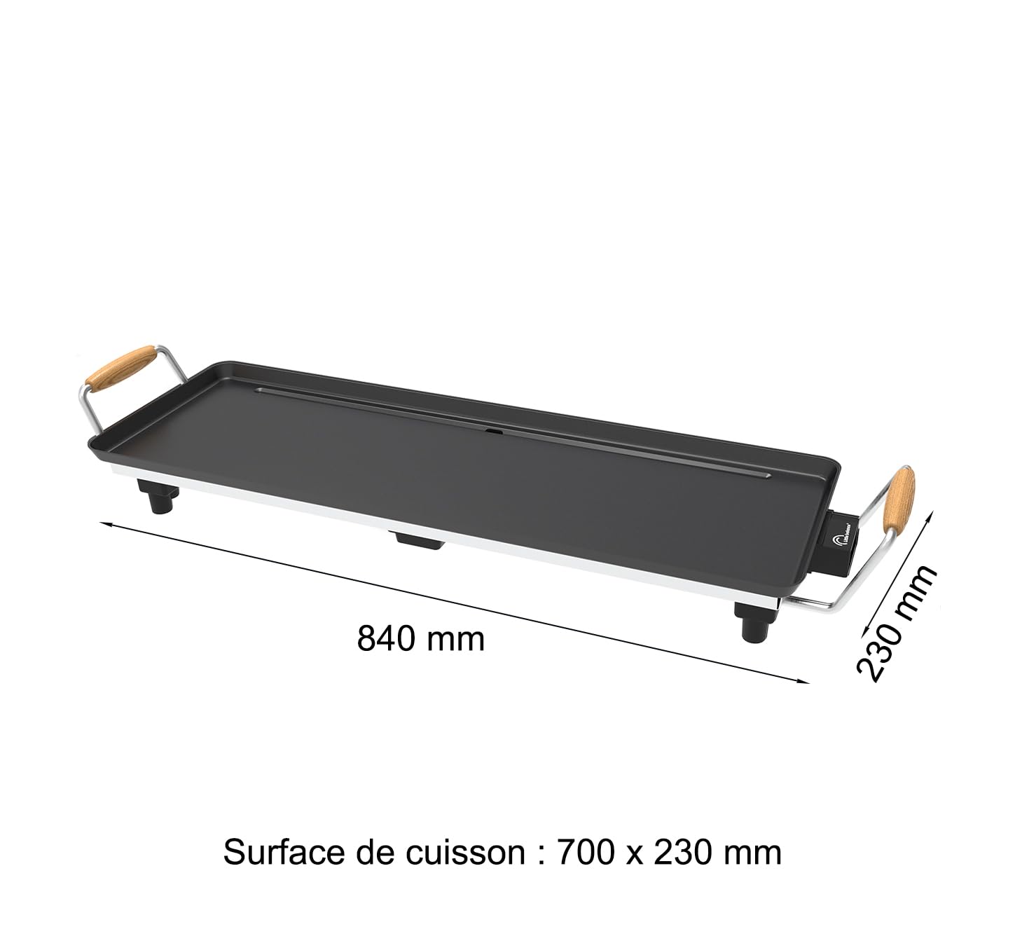 Plancha - LITTLE BALANCE - 8741 - Wood 70 - Poignées bois - 1800 W - 70 cm
