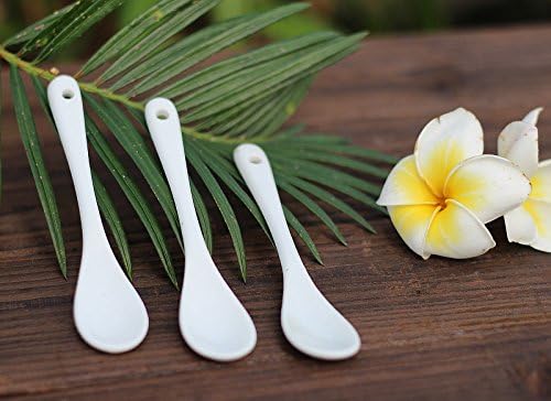 Miniatura 2 de AWHOME Cucharas de porcelana blanca para café, té, yogur y helado, cucharas de cerámica para cubertería de 5 pulgadas, juego de 10