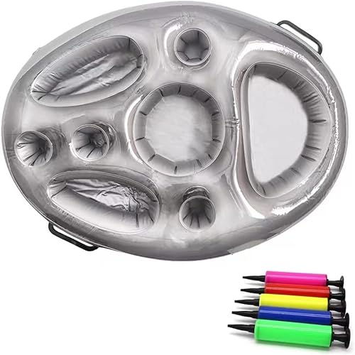 Miniatura 4 de Flotadores para bebidas de piscina, divertido soporte inflable para bebidas para piscina con portavasos - Bandeja flotante para bañera de
