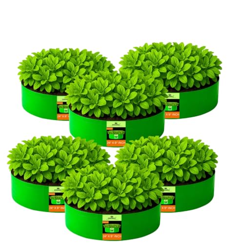 Image of Kingwell grow bags 24x9 inch pack of 6 Grow Bag For Terrace Garden Leafy Vegetable Plant Grow Bags Fruits Growing Containers For terrace Gardening