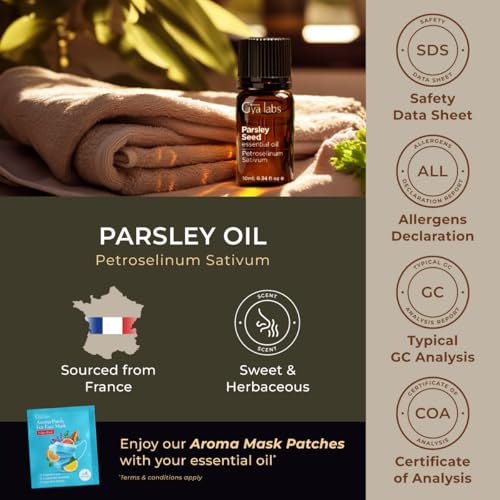 Image of 100% Pure Parsley Essential Oil - 0.34 Fl Oz - Parsley Oil for Hair, Skin, Diffuser, Aromatherapy & DIY Candle Making Scent