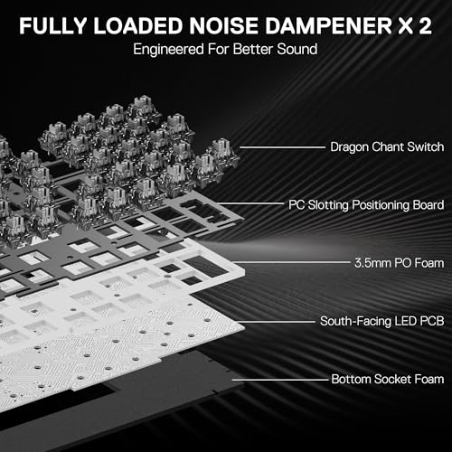 Image of Redragon K556 PRO 104 Keys Wireless RGB Gaming Keyboard, Tri-Mode Aluminum Mechanical Keyboard w /Noise Dampening Layers, Hot-Swap South-Facing RGB Socket, Gradient PBT Keycaps & Custom Linear Switch