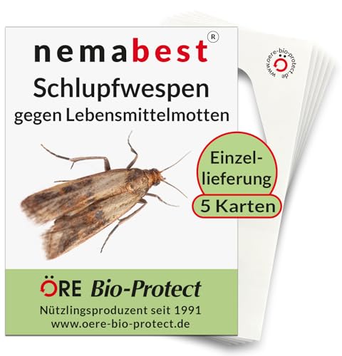 Nemabest Schlupfwespen gegen Lebensmittelmotten – 5 Karten
