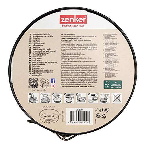 Zenker 6500 Springform Ø 20 cm, Backform mit Antihaftbeschichtung, runde Kuchenform mit Flachboden (Farbe: schwarz… - Image 7