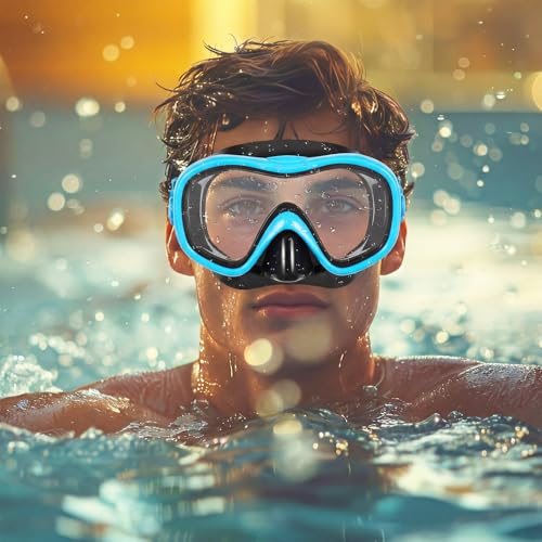 Relaxweex 3 Pcs Adult Youth Swim Goggles with Nose Cover Elastic Strap View Clear Waterproof for Snorkeling Diving Swimming(Black, Light Blue, Pink) — view 6