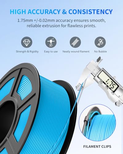 Image of JAYO Glow in the Dark PLA Filament 1.75mm, Blue Luminous Effect for Decorative 3D Printer Filament, 1.1kg Spool(2.4lbs), Compatible with Most FDM Printers