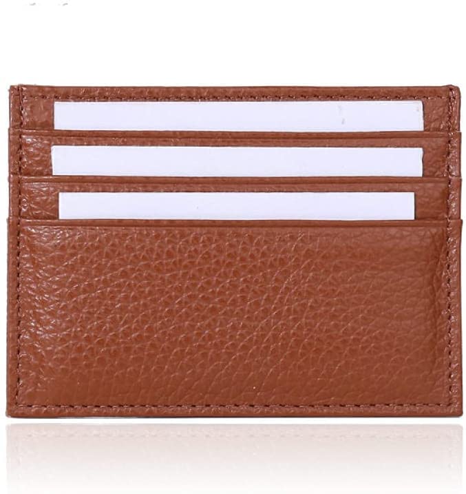 Unisex Multicolor Card Header Cowhide Multi-Card Slot Mini Wallet-Dark Brown