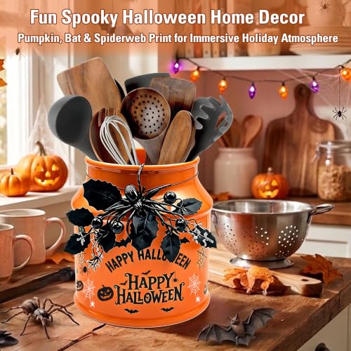BOXJINCO Halloween Kitchen Decor, Halloween Ceramics Utensil Holder | Artificial Spiders Halloween Decor with Utensil Holder Halloween, Halloween Farmhouse Indoor Kitchen Decorations 7.6inch - image 8