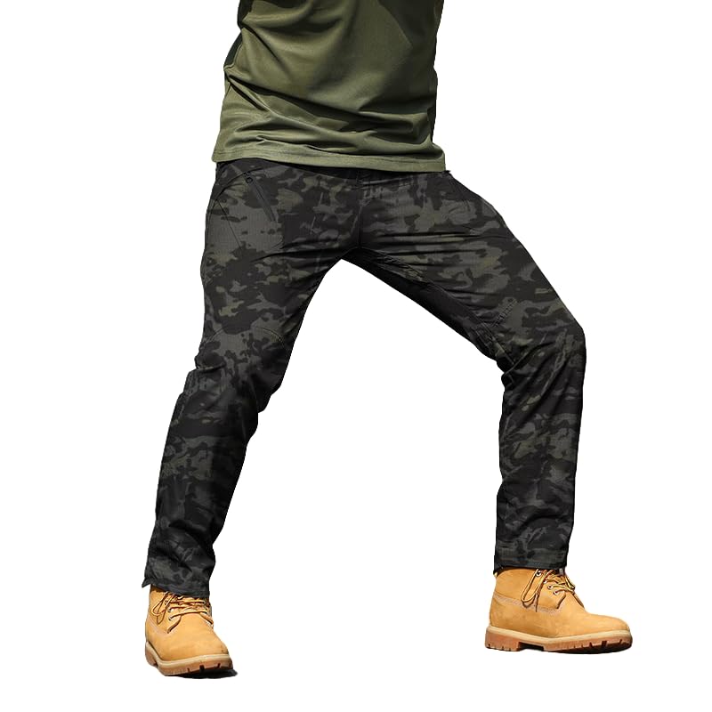 Tactical Pants for Men, Men's Ripstop Water-Resistant Cargo Pants, Waterproof Construction Cargo, Mechanic Pants Hiking Pant