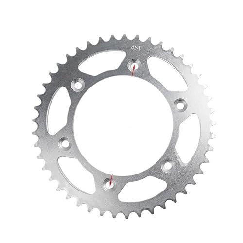 Stahl-Kettenrad Kettenrad hinten passend für Husqvarna TE TC FC FX TX FE Enduro Norden passend für Supermoto 125 – 710 andere Modelle Motorrad Hinteres Kettenrad(45T Silver)