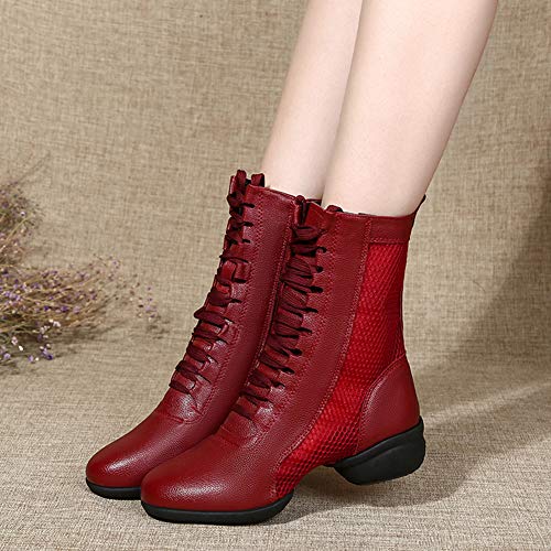 HIPPOSEUS Women High Top Jazz Dance Sneaker Split Sole Jazz Dance Boots,Model YMJ4